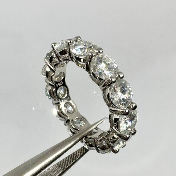 7 Ct Moissanite Diamond Eternity Ring Wedding Anniversary Band 5mm Iced Out - Picture 5 of 12